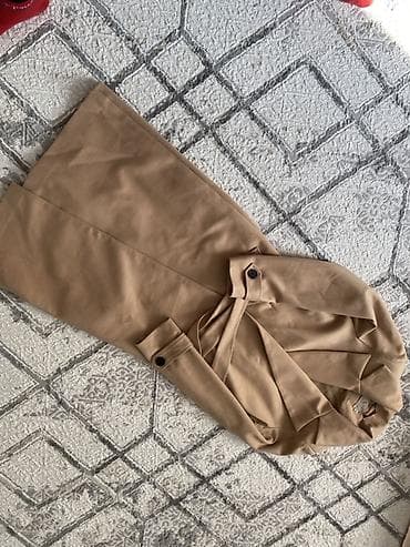 короткий тренч: Плащ/тренч женский, цвет бежевый (карамель). Модель с поясом и — 4