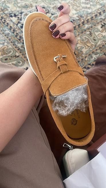 Лоферы, 37.5, 38, Loro Piana, Новый, цвет - Коричневый