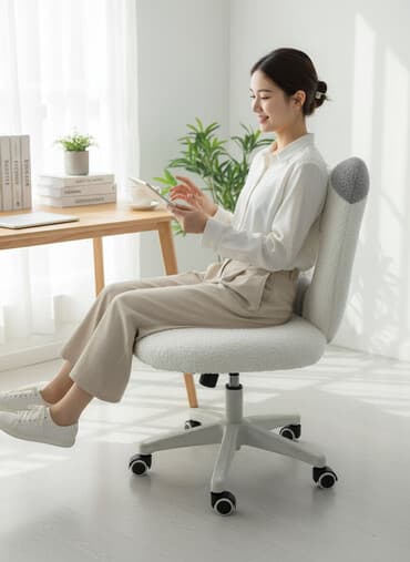 детская гарнитура: Офисное кресло, С колесиками, цвет - Белый — 1