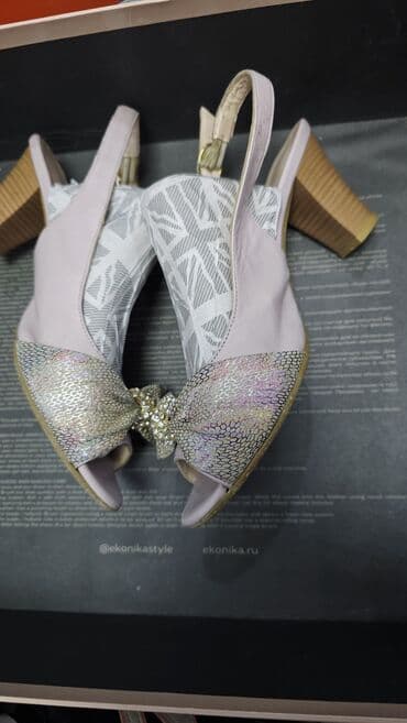 Мокасины и лоферы: Босоножки женские, размер 37.Кожаные. - Открытый мыс, модель с — 2