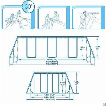 Спорт и хобби: 412/201/122 см Каркасный бассейн Beatway состоит из трех слоев: два — 5