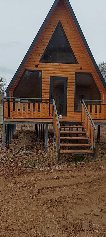 карказный бассейн: Каркасный дом в стиле A-frame / шалаш с панорамным остеклением и — 1