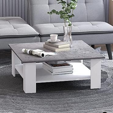 Журнальные столы: Журнальный столик с полкой. на заказ - Современный дизайн: квадратная — 1