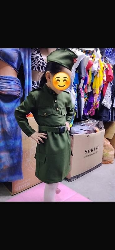 Детский костюм в стиле военной формы - Комплектация: платье/френч с