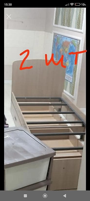 Односпальная кровать, Б/у, С ящиком для хранения, длина - 200 см