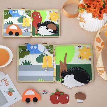 развиваюший игрушки: Развивающая мягкая книжка для малышей “Жираф” - Многостраничная — 4