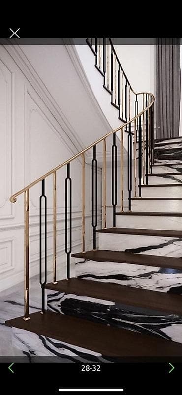 покраска желез золото: Изготовление перил Материал: Кованное железо, Для дома — 8