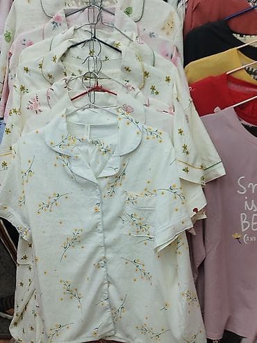 Женские пижамные комплекты с рубашкой - Верх: рубашка на пуговицах с — 1