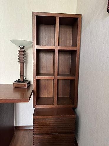 Кеңсе эмереги комплекти, Колдонулган, Жыгач, түсү - Күрөң