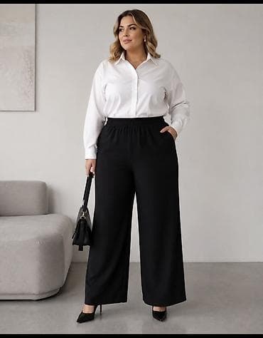 Брюки: Брюки Палаццо, Осень-весна, Made in KG, Новый, XL, 2XL — 2