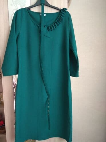 зеленое платье большого размера: Повседневное платье, Турция, Осень-весна, Прямое, XL — 1