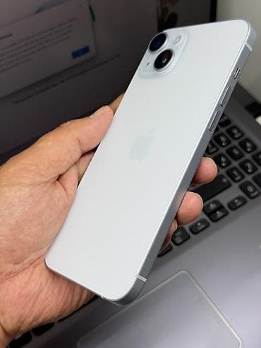 iphone kg: IPhone 15 Plus, Б/у, 128 ГБ, Голубой, Защитное стекло, Чехол, 87 % — 2