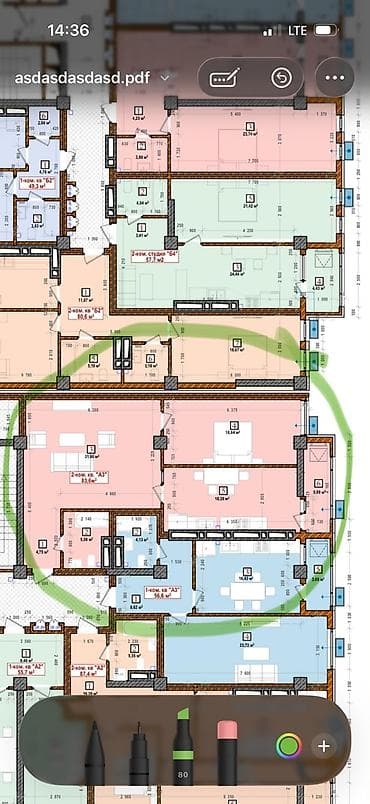 от застройщика: 2 комнаты, 83 м², 10 этаж, Готовая ПСО (под самоотделку) — 1
