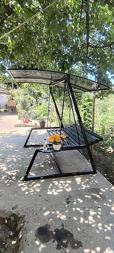 Дом и сад: Садовые качели Металл, Со спинкой, С крышей — 2