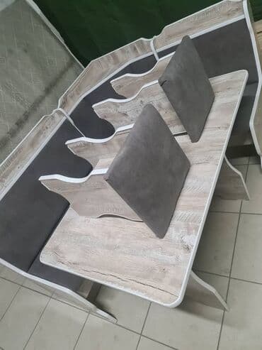 кухонный стол и стулья купить недорого: Кухонный стол и стул, Новый, В рассрочку, Бесплатная доставка, цвет - Бежевый — 2