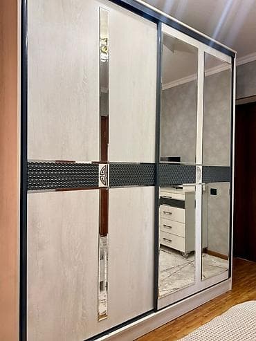 письменный стол на кыргызском: Спальный гарнитур, Двуспальная кровать, цвет - Серый — 5