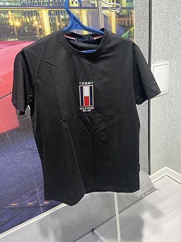 tech fleese: Мужская футболка, L, Tommy Hilfiger, Новый, цвет - Черный, Бесплатная доставка, Самовывоз, Платная доставка — 1