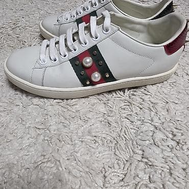 кеды gucci: Кроссовки, 37, 37.5, 38, Gucci, Б/у, цвет - Белый, Самовывоз, Бесплатная доставка, Платная доставка — 3