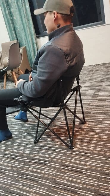 Диваны: Походный складной стул, Железо, цвет - Черный — 4