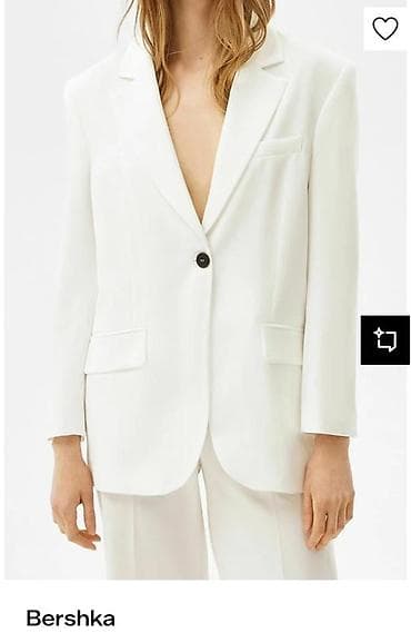 white: 🤍 Белый пиджак Bershka — размер S Очень красивый базовый пиджак в — 1