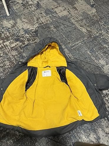 talon 1: Детская зимняя куртка с капюшоном - Цвет: темно‑серый с ярко‑желтой — 2