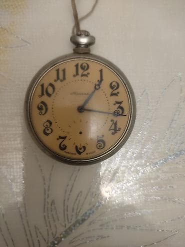 Антиквариат: Карманные механические часы «Молния» с тематической крышкой — 4