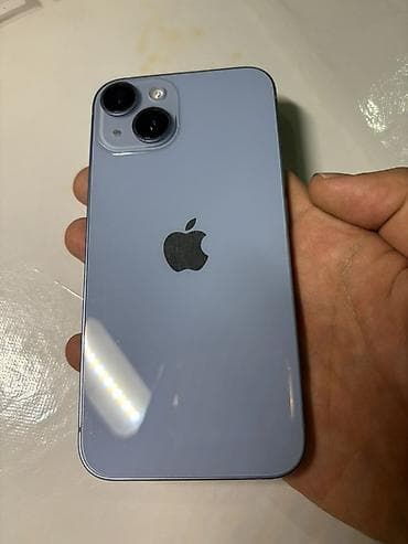 IPhone 14, Б/у, 128 ГБ, Голубой, Зарядное устройство, Коробка, 79 %