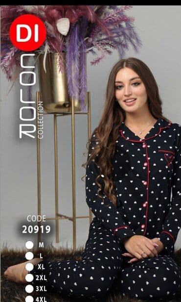 белая ночная сорочка: Пижама, Хлопок, Узбекистанская, XS, S, L — 6