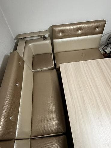 фартуки на кухню: Кухонный стол и стул, Б/у, Самовывоз, цвет - Бежевый — 4