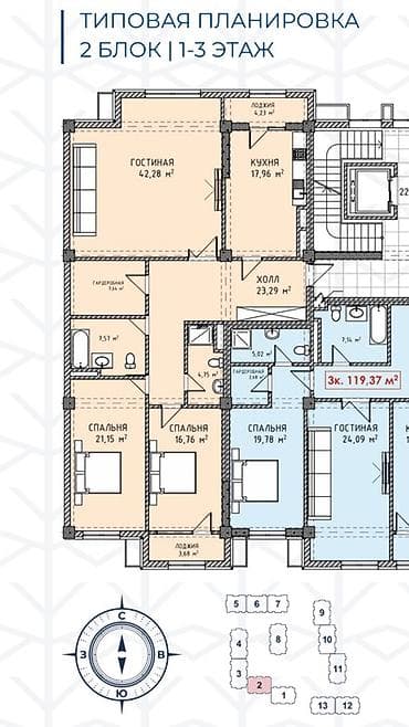 начной клуб: 3 комнаты, 144 м² — 5