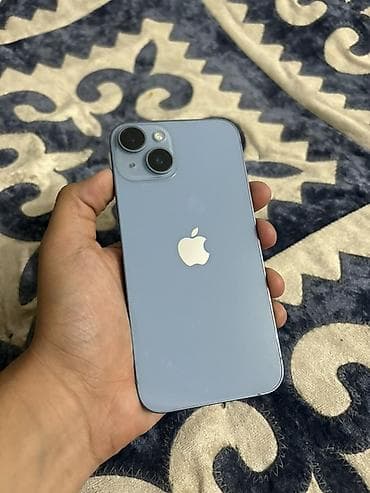 IPhone 14, Б/у, 128 ГБ, Синий, Коробка, Чехол, 78 %