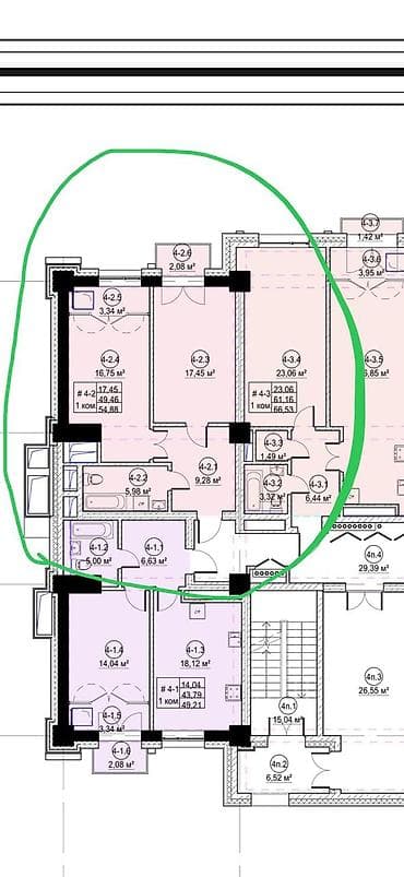 алтын казык ж м: 2 комнаты, 55 м², Элитка, 12 этаж, Готовая ПСО (под самоотделку) — 1