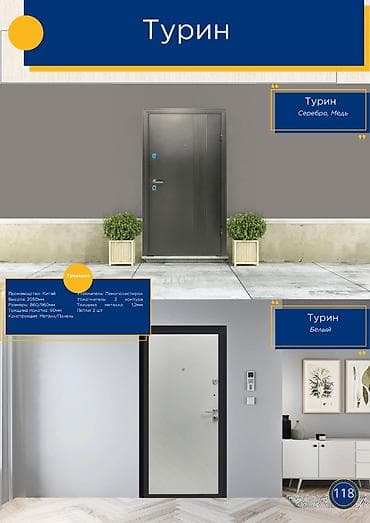 Двери для домов и квартир, Одностворчатая, Китайская, цвет - Серый