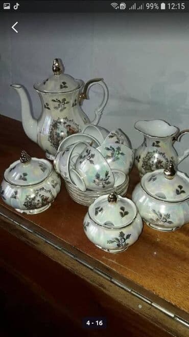 столовый сервиз мадонна: "мадонна " кофейный фарфоровый сервиз перламутр. Сервантное — 4