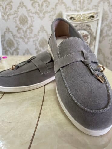 лоро пиано обувь женская летняя: Лоферы, 38, Loro Piana, Новый, цвет - Серый, Платная доставка, Самовывоз — 2