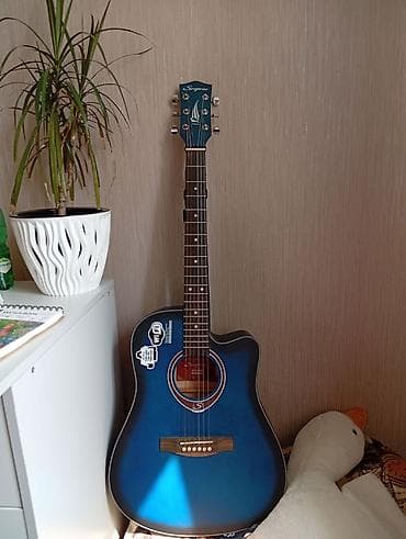 даша: ТОРГ ВОЗМОЖЕН Акустическая гитара с вырезом (cutaway), цвет – градиент — 1