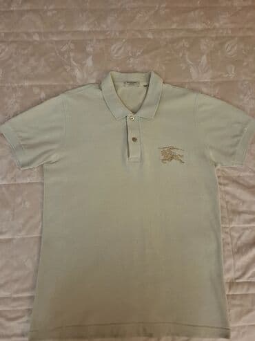 pull bear: Мужская футболка, M, Burberry, Б/у, цвет - Бежевый, Платная доставка — 1