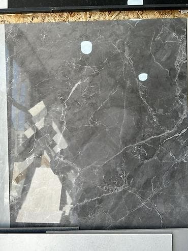 гипки мрамор: Назначение: Для пола, цвет - Серый, Глянцевое покрытие, 60x60 см — 1