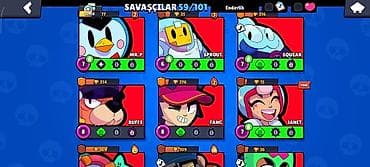 бравыл старс: Игровой аккаунт Brawl Stars - Коллекция: открыто 59 из 101 бойца - — 5