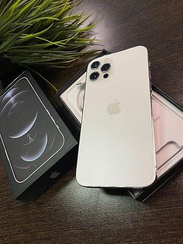 IPhone 12 Pro Max, Б/у, 256 ГБ, Белый, Зарядное устройство, Защитное стекло, Кабель, 83 %