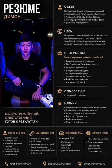 спортивный жилет: Резюме: менеджер по продажам автомобилей О себе: Целеустремлённый — 1