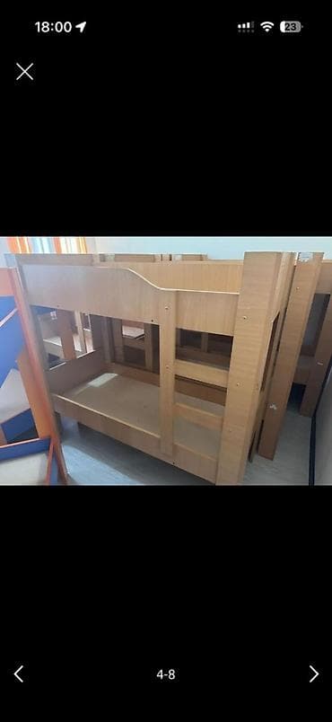 Двухъярусная детская кровать, Б/у, ЛДСП, цвет - Желтый at lalafo.kg Двухъярусная детская кровать, Б/у, ЛДСП, цвет - Желтый
