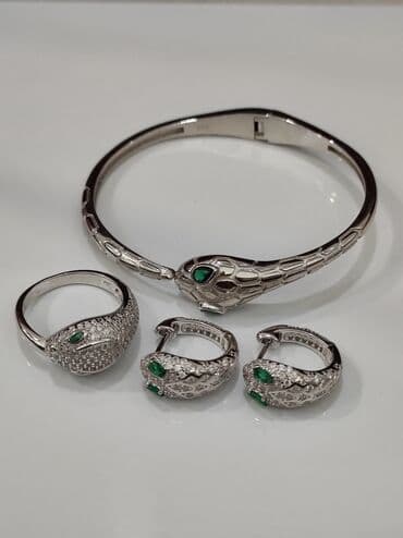 эксклюзивные свадебные пригласительные: Набор украшений, Проба 925, Женские, Новый — 10