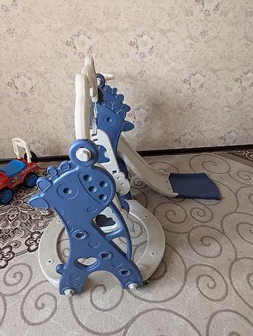 Игровые комплексы: Детский игровой комплекс 3-в-1 для дома - Горка с плавным скатом и — 2