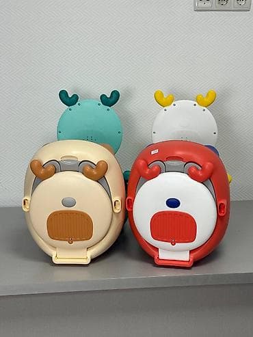 Балдар дүйнөсү: Детские горшки со спинкой в виде зверят - Яркий дизайн: котики, панды — 2