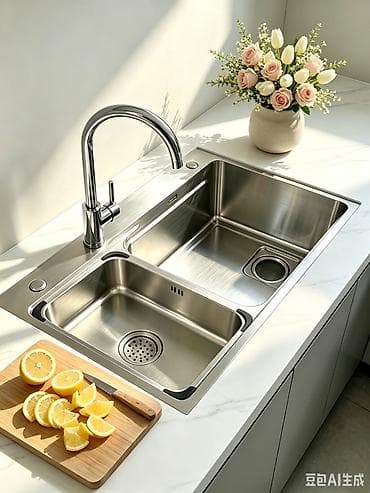 silver kitchen: Кухонная мойка SUS304 75×45 см Стильная и практичная кухонная мойка — 4