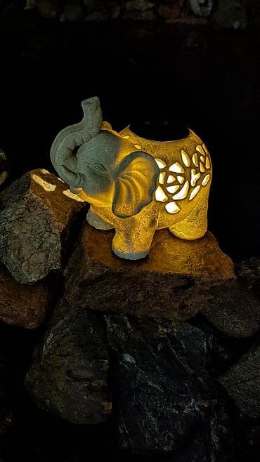 бумажные фонари: Садовый светильник-скульптура «Слон» - Декоративный фигуративный — 2