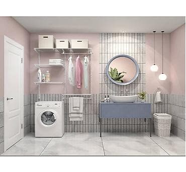 Гардеробная система ПРАКТИК Home Ванная 2 белая-отличается