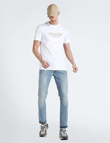 одежда мужское: Мужская футболка, XL, 2XL, Calvin Klein, Новый, цвет - Белый, Самовывоз, Бесплатная доставка, Платная доставка — 1