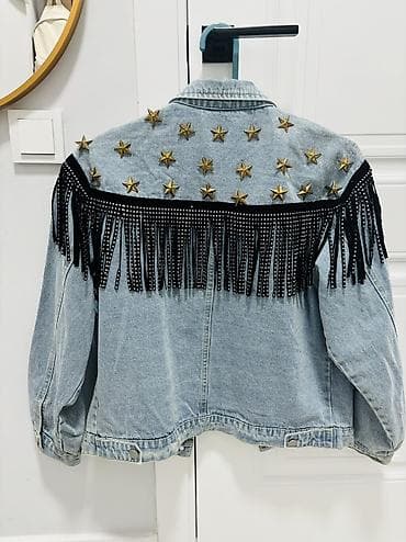 denim tears: Джинсовая куртка, Свободная модель, Осень-весна, Со стразами, XS — 5